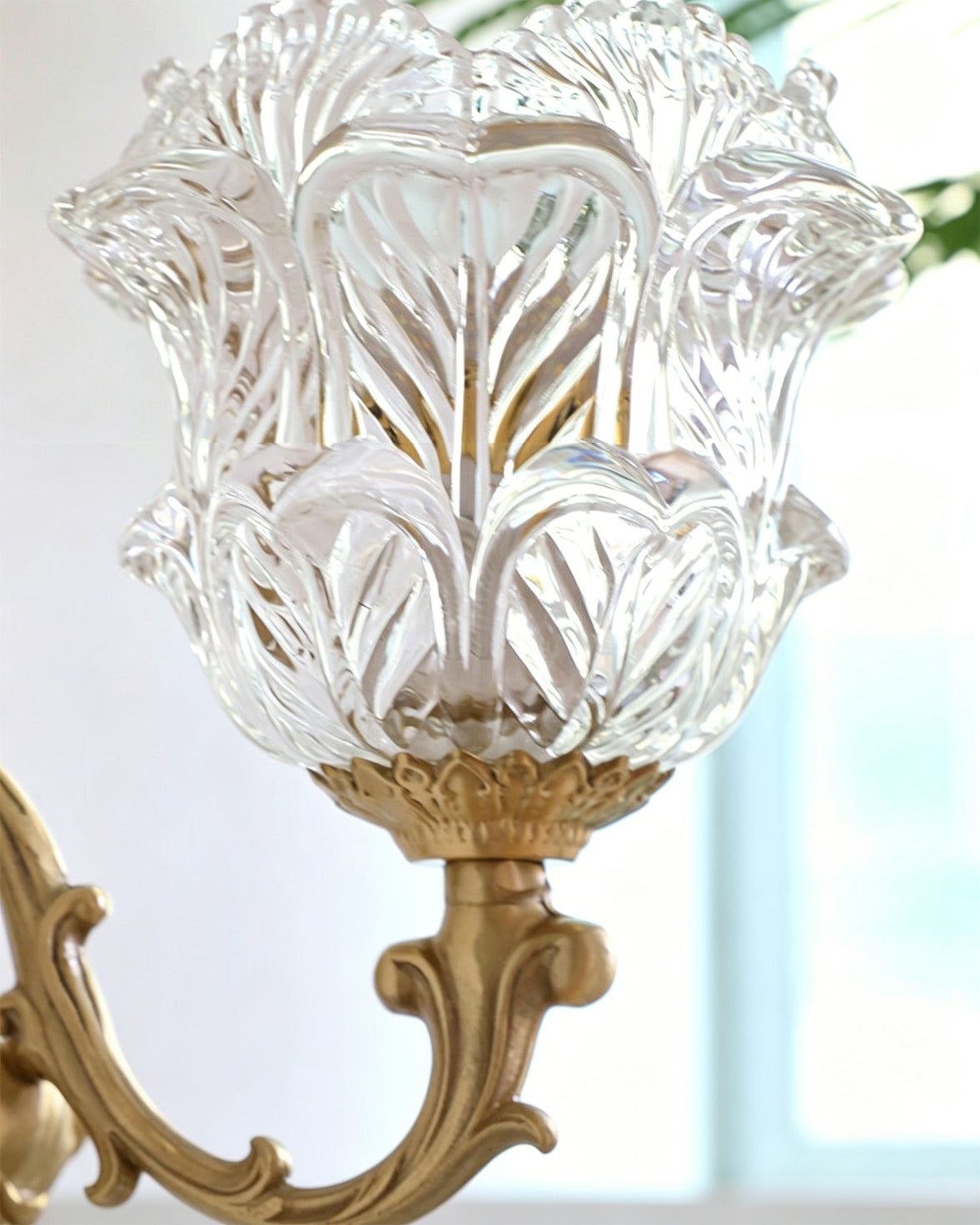 A pair of Gideon sconces providing accent lighting in a formal dining room.