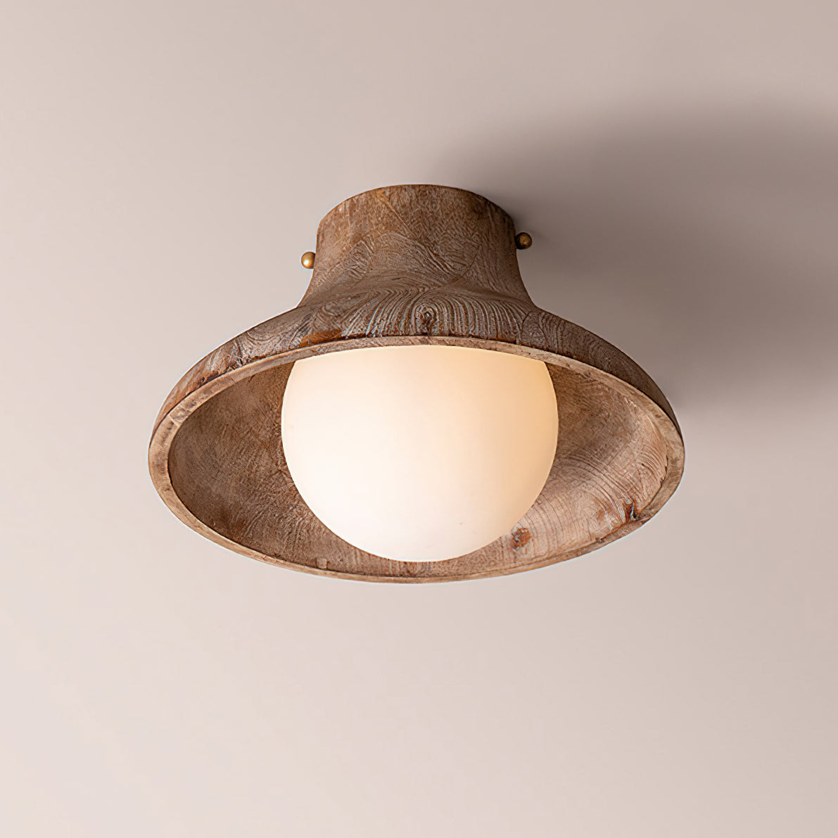 Hollis Fluted Flush Mount shown in a cozy hallway setting.