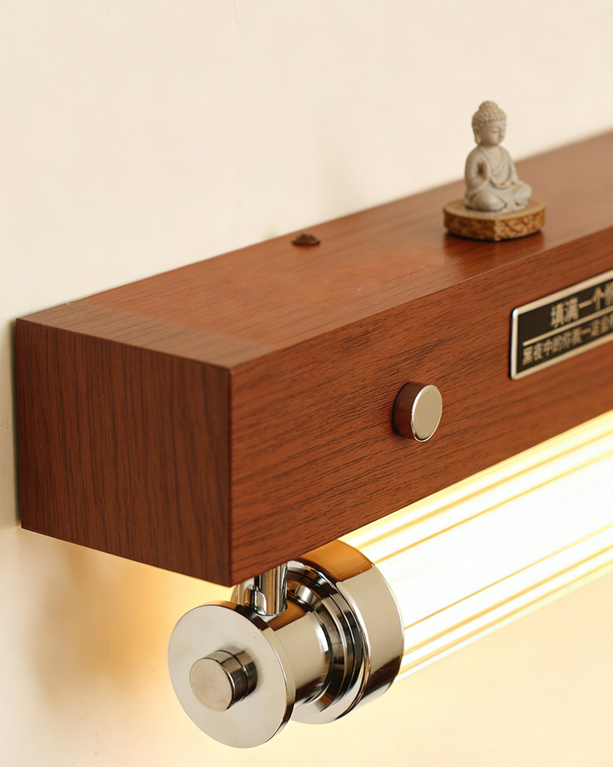 Dimension diagram for the small Hopper Wall Sconce, 36 cm long.