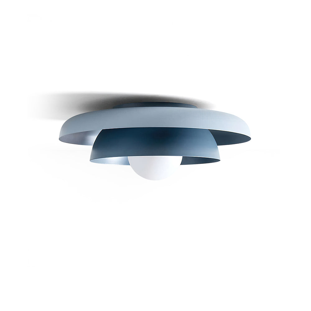 Miller Double Flush Mount in blue, front view.