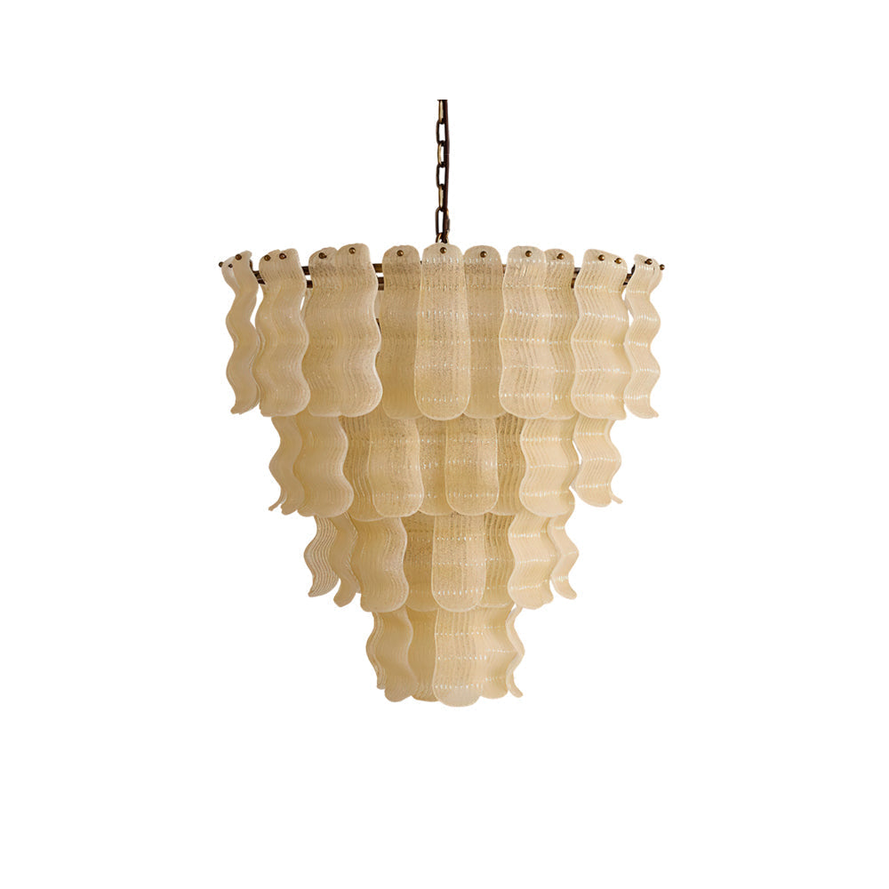 Pollensa Textured Wave Chandelier hanging in a modern living space.