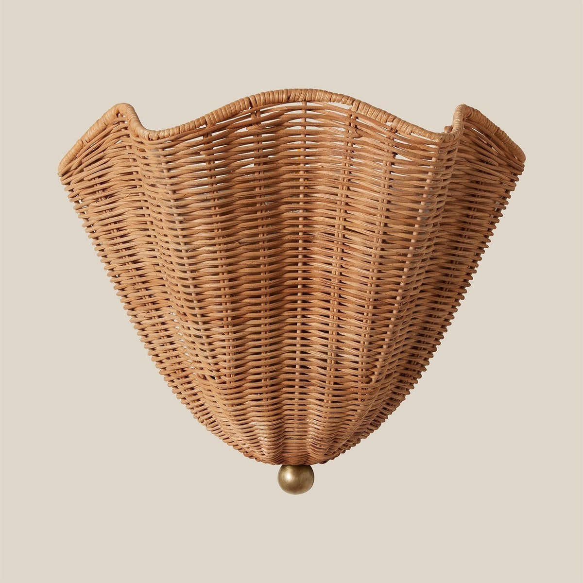 A diagram showing the dimensions of the Sarasota Rattan Wall Sconce.