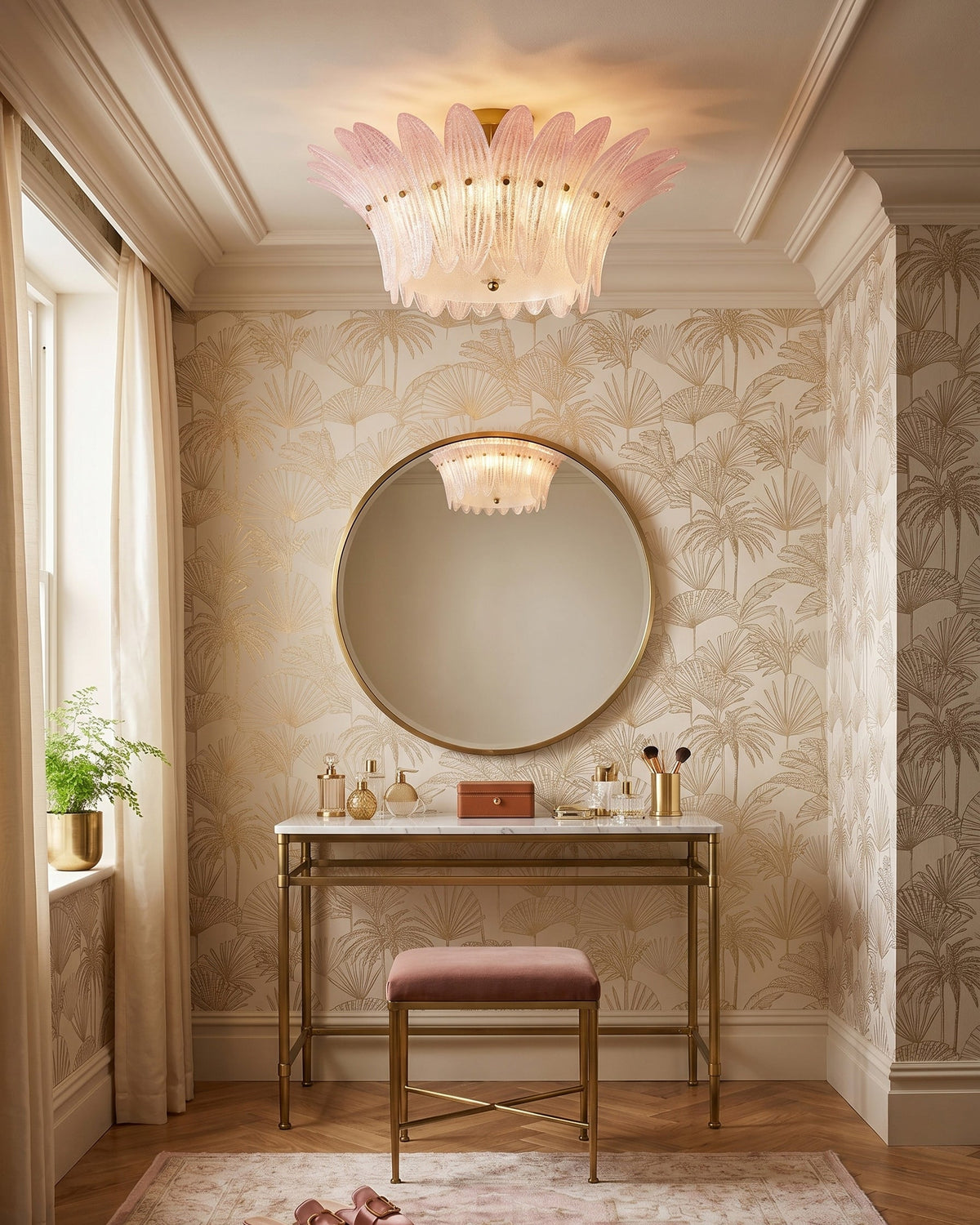 Angled view of the large 31.5-inch Treviso Ceiling Mount.