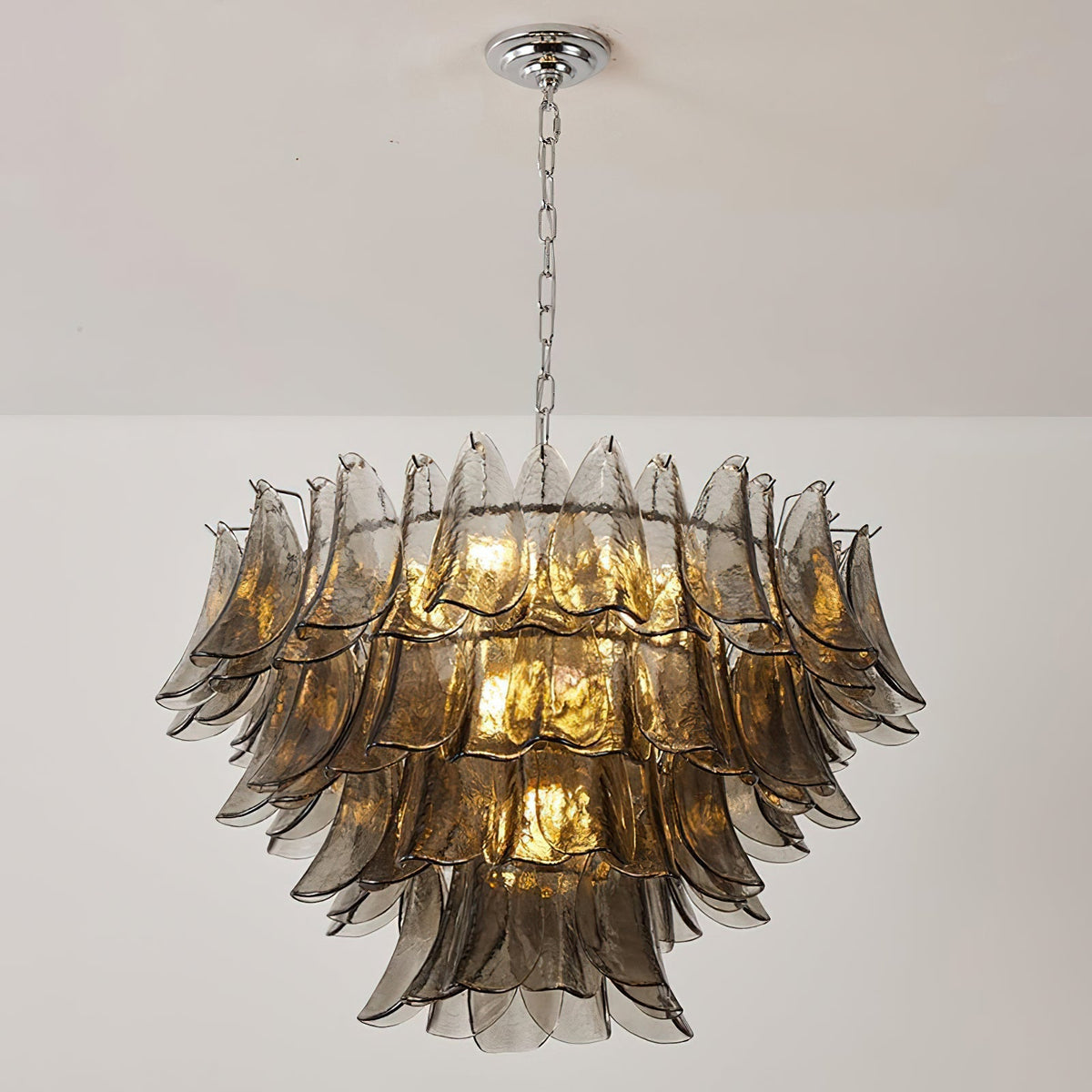 Side profile of the small Vivienne chandelier showing its artichoke shape.