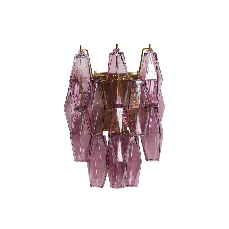 The polyhedral shape of the individual glass tiles.