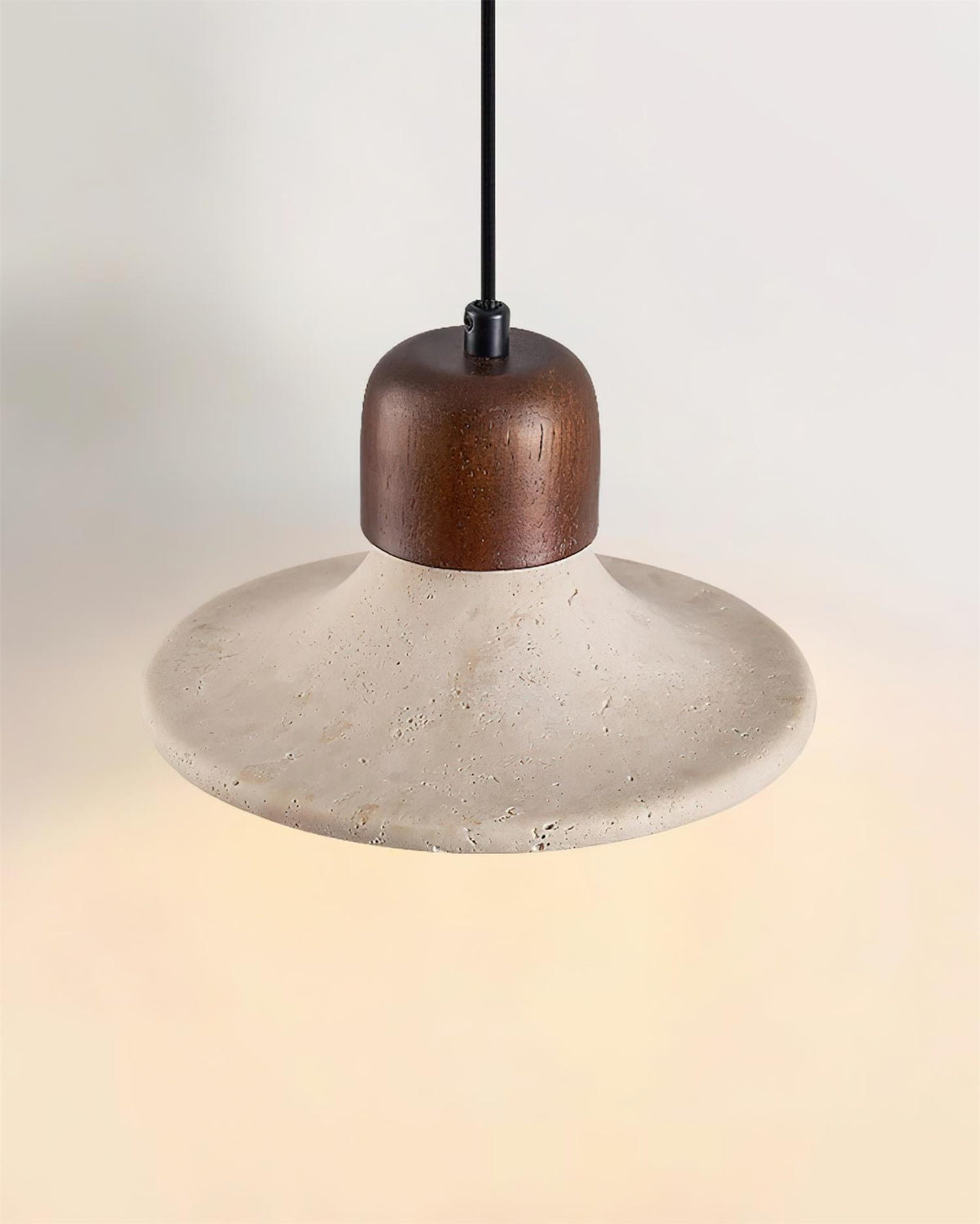 Ritta Pendant Light Trumpet Shape Travertine-Neutral Decor