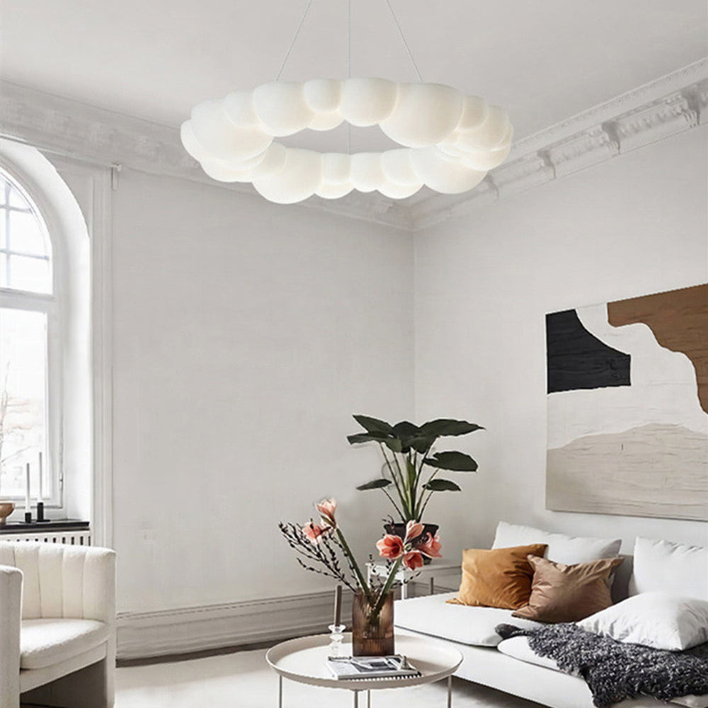 Arisha Plafonnier/Suspension Petale Moderne, Metal/Acrylique, Blanc, Salon