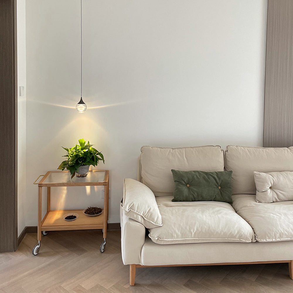 Aria Suspension Globe Inhabituel, Métal/Cristal, Noir/Blanc, Chevet/Salon