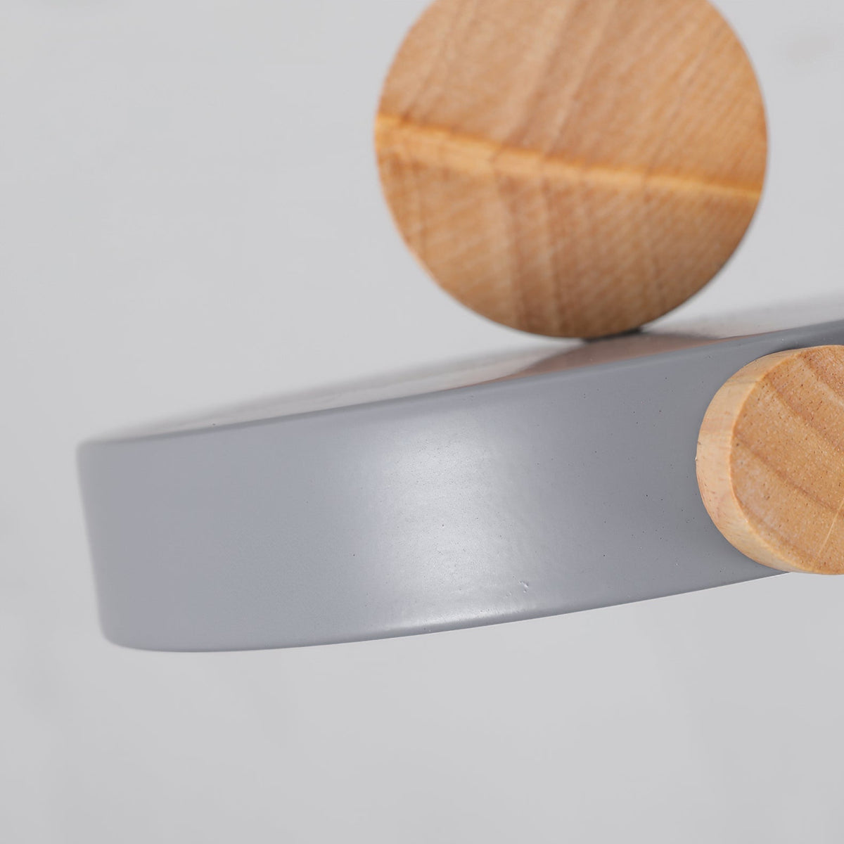 Detail shot of the wide circular metal shade.
