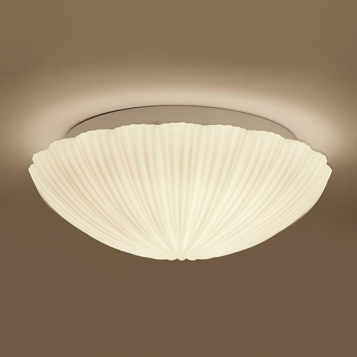 Fiorelle Plafonnier Forme Coquillage Cannelé Doux Élégant
