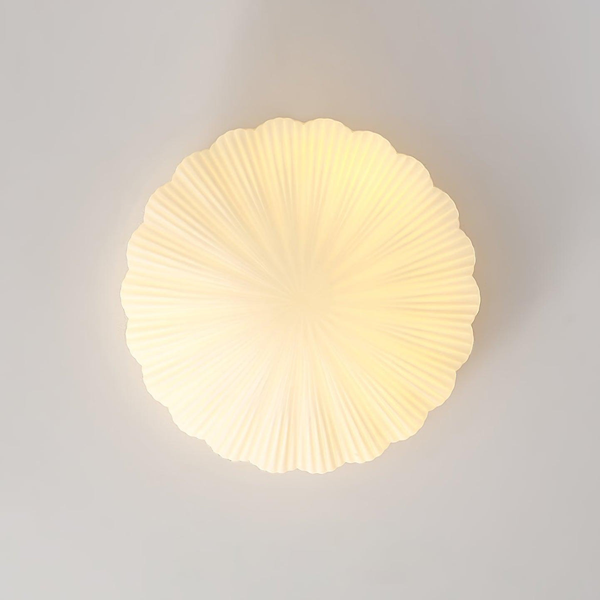 Fiorelle Plafonnier Forme Coquillage Cannelé Doux Élégant