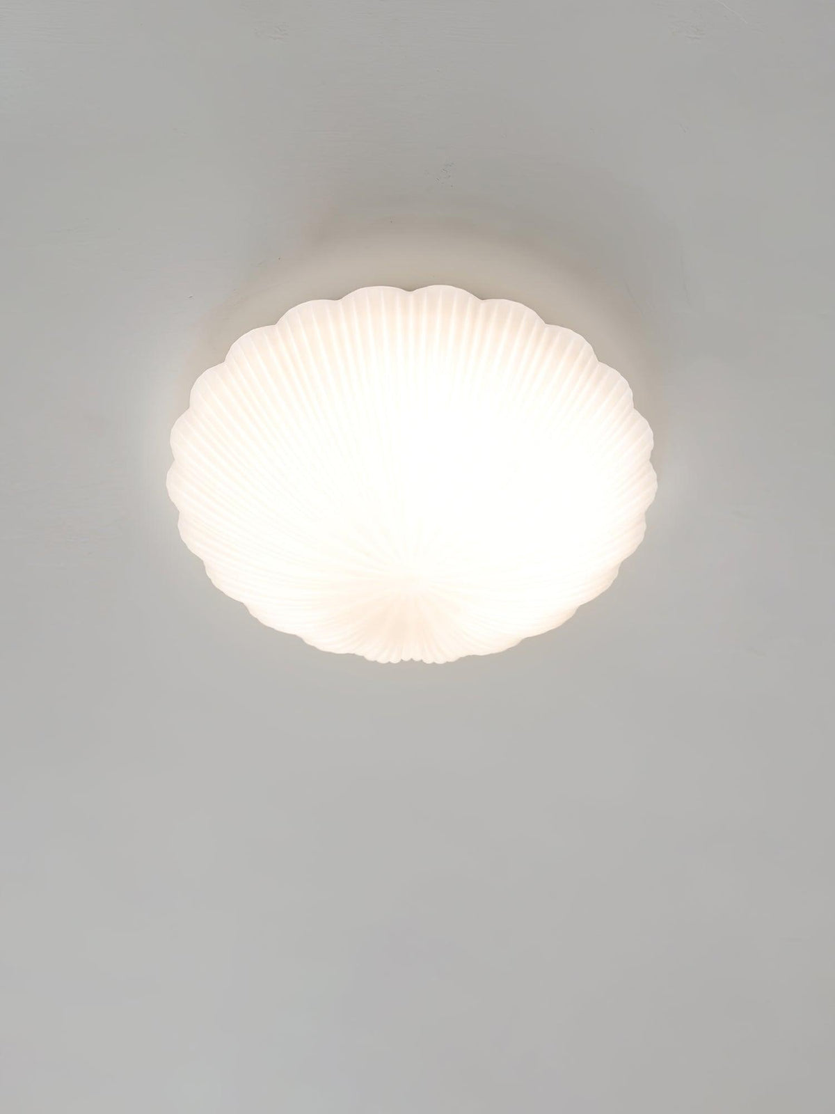 Fiorelle Plafonnier Forme Coquillage Cannelé Doux Élégant