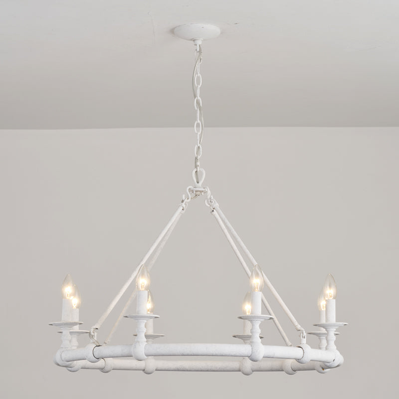 Unite Lustre Rond Industriel Vintage En Métal Doré