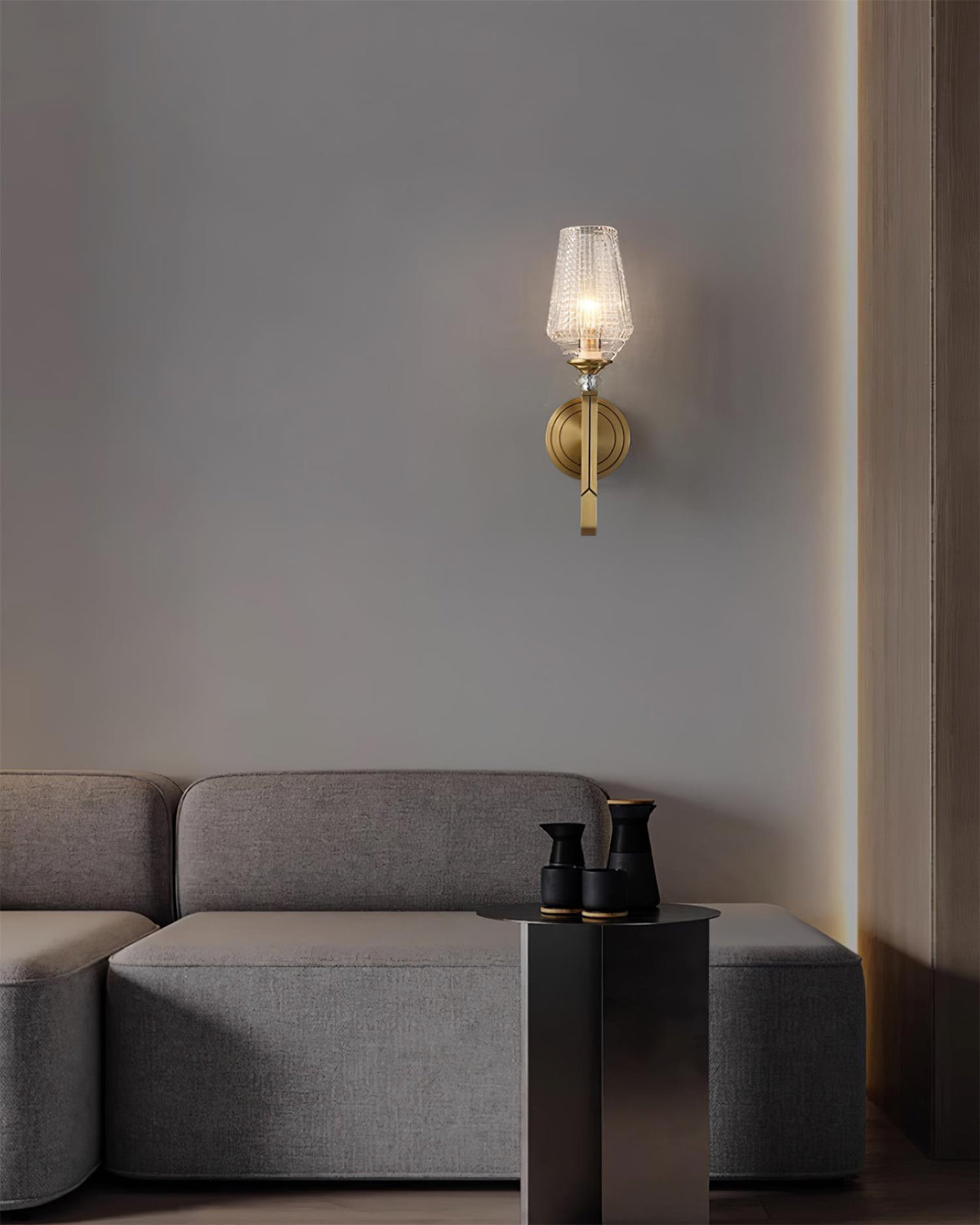 Tevelia Applique Murale Laiton Cristal Élégante