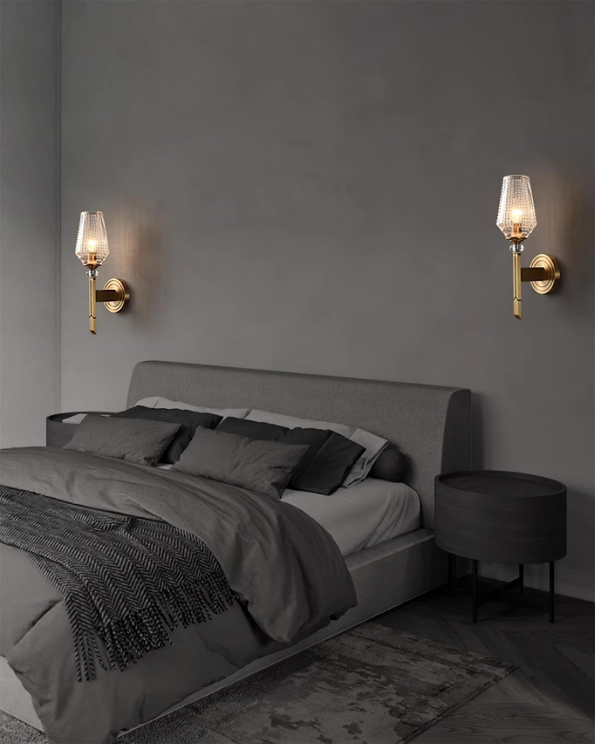Tevelia Applique Murale Laiton Cristal Élégante