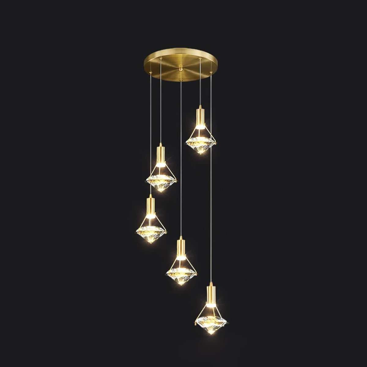 Elysianire Suspension Laiton Cristal Élégante