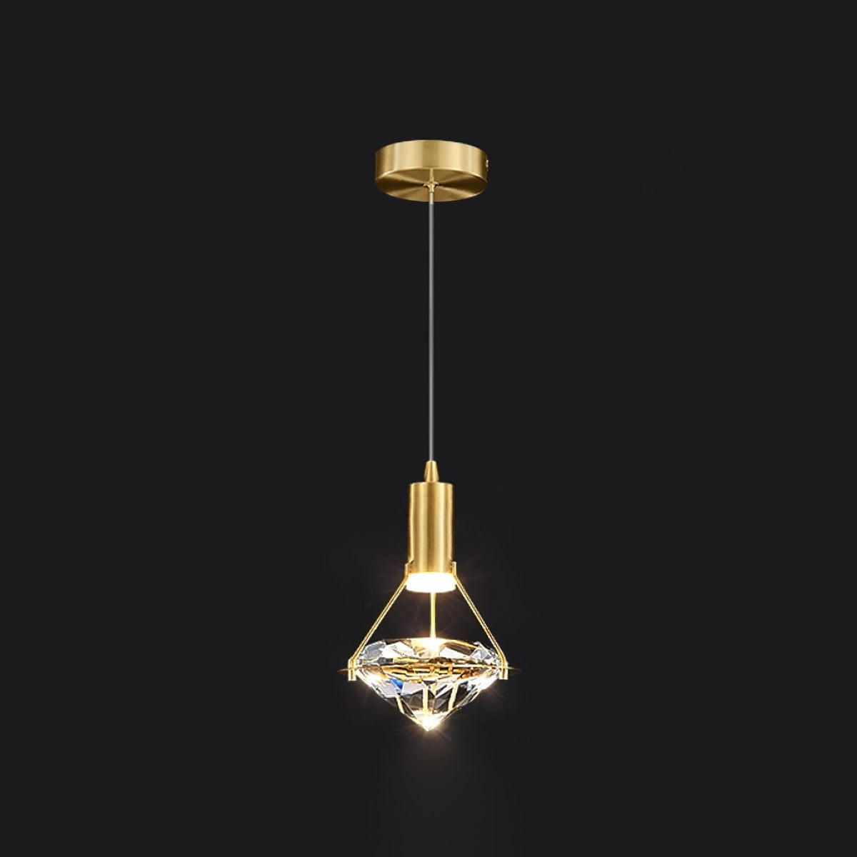 Elysianire Suspension Laiton Cristal Élégante