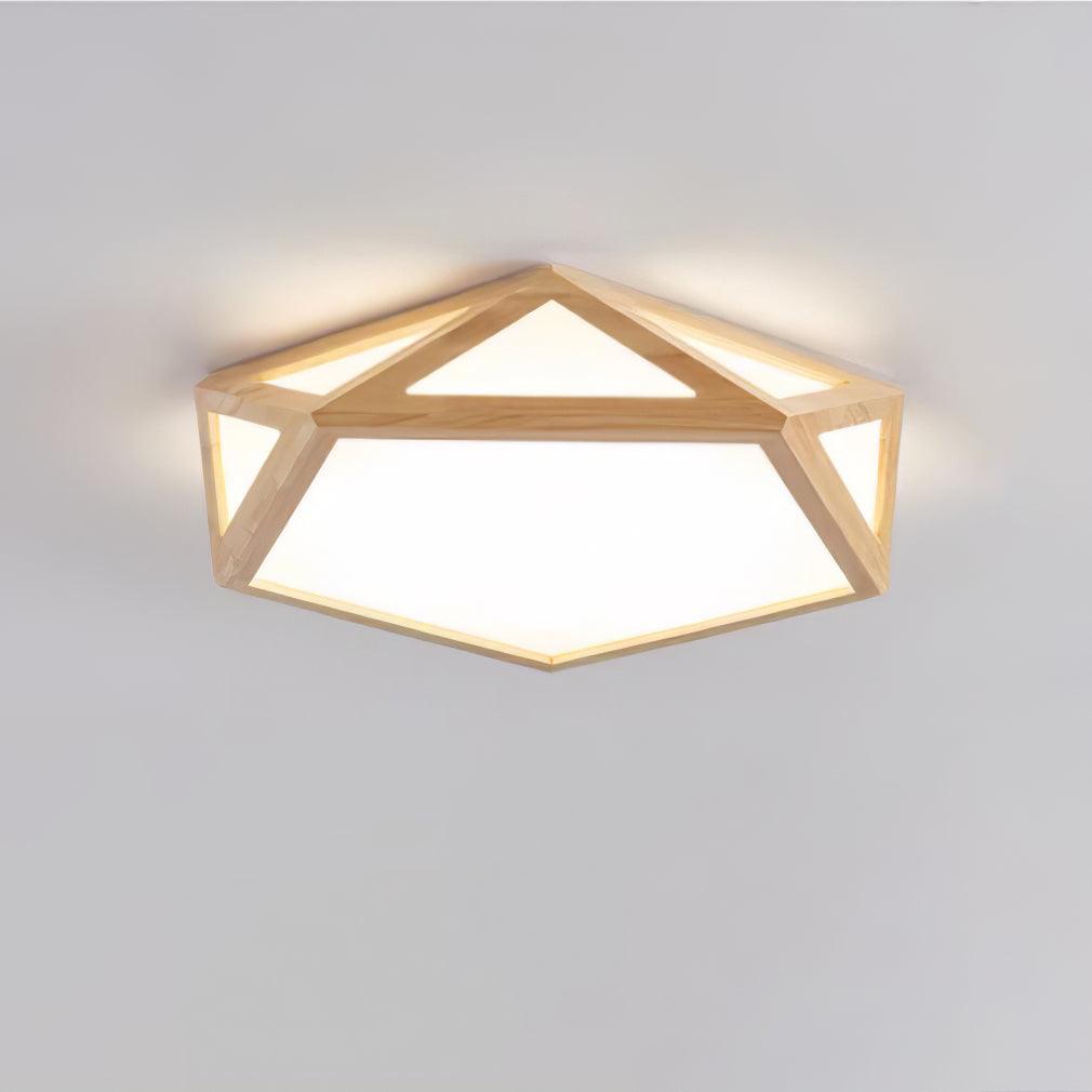 Kirelle Plafonnier en bois diamant géométrique moderne