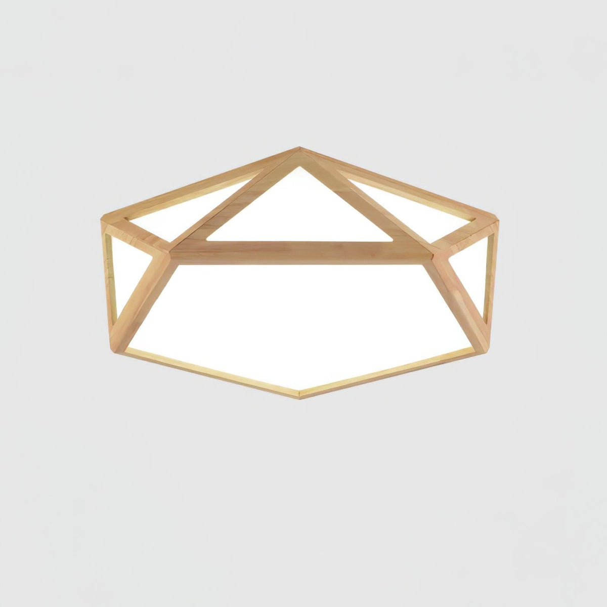 Kirelle Plafonnier en bois diamant géométrique moderne