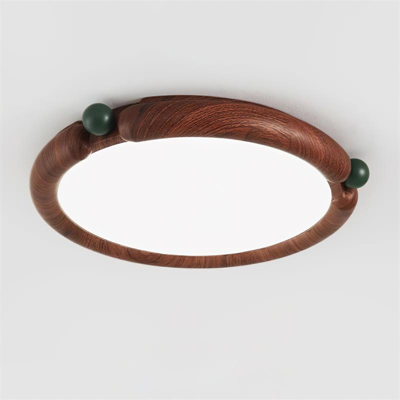 Ceiling Light Round Panel Walnut A/B Model-Neutral Decor