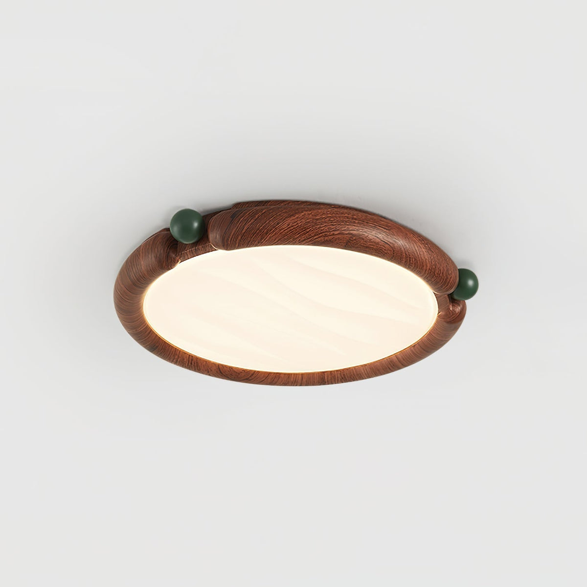 Ceiling Light Round Panel Walnut A/B Model-Neutral Decor