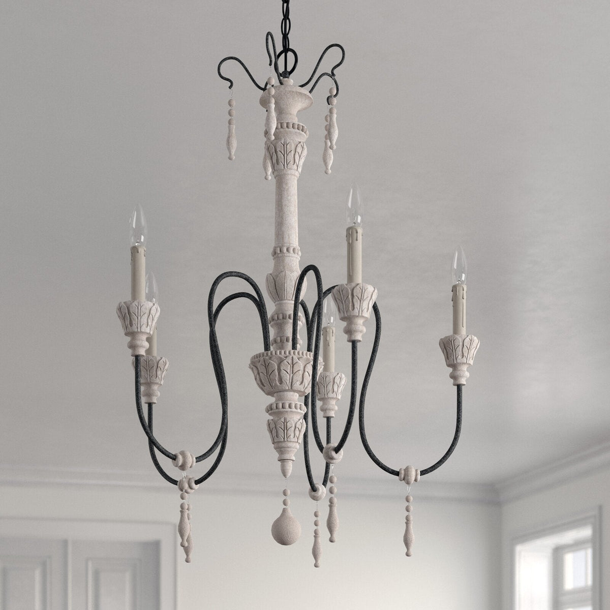 Epoch Lustre Bois Métal Luxe Postmoderne