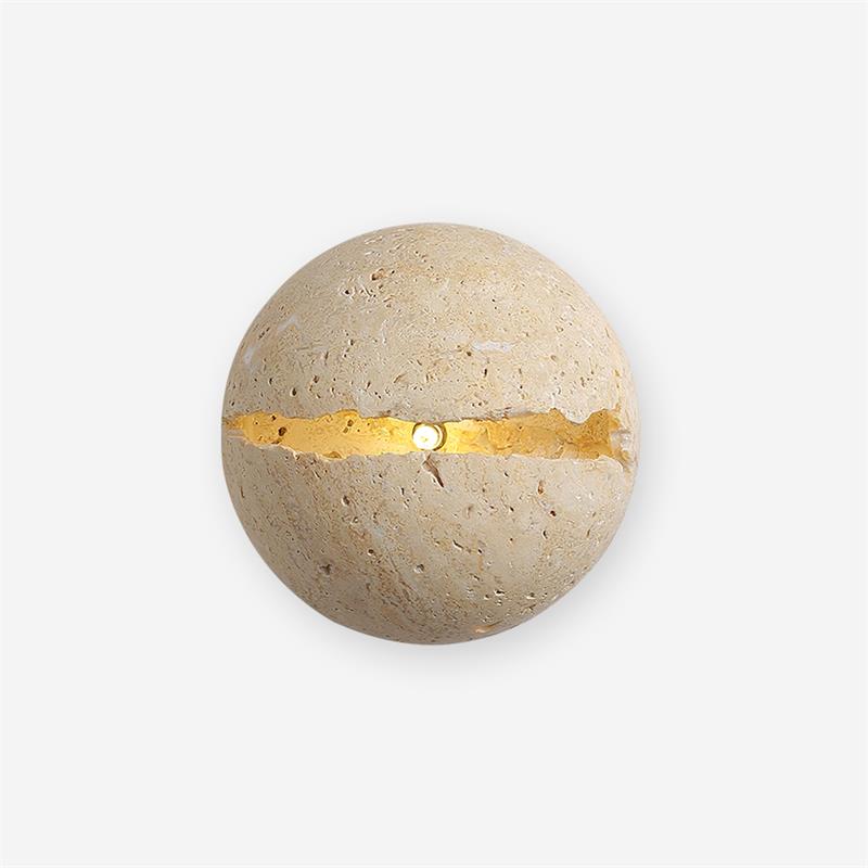 Dinosaur Egg Travertine Wall Lamp-Neutral Decor