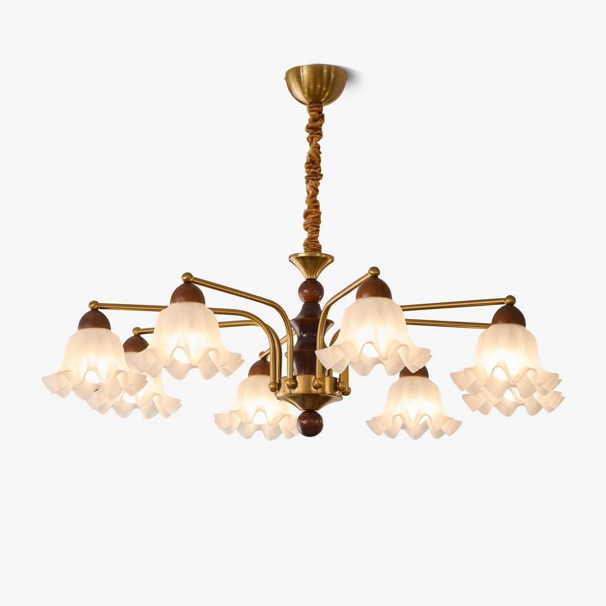 Sorenevia Lustre Vintage Élégant en Verre et Bois