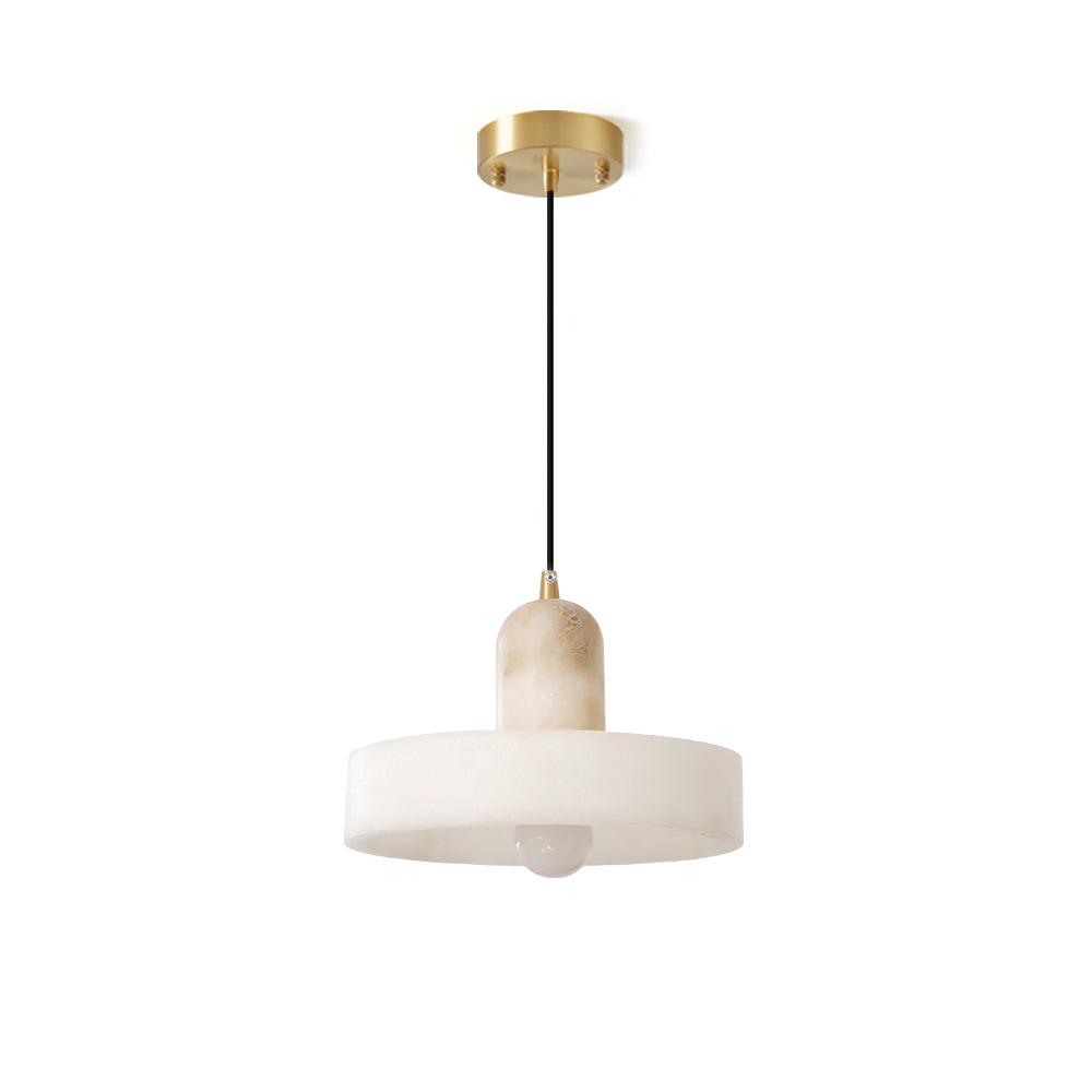 Luste Disc Orb Alabaster Pendant Light-Neutral Decor