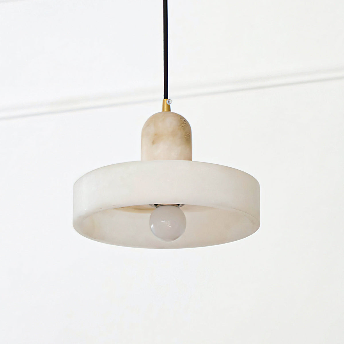 Luste Disc Orb Alabaster Pendant Light-Neutral Decor