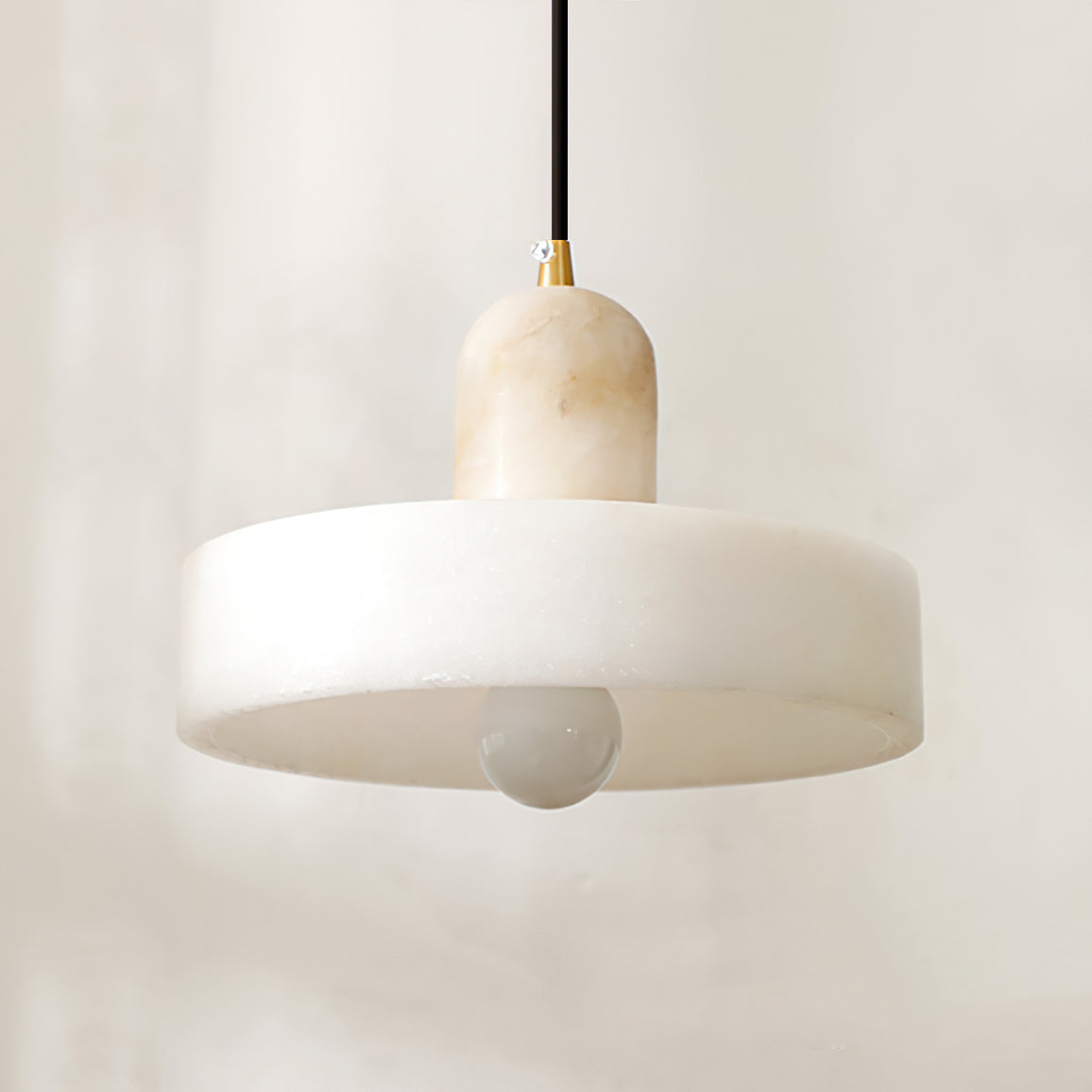 Luste Disc Orb Alabaster Pendant Light-Neutral Decor