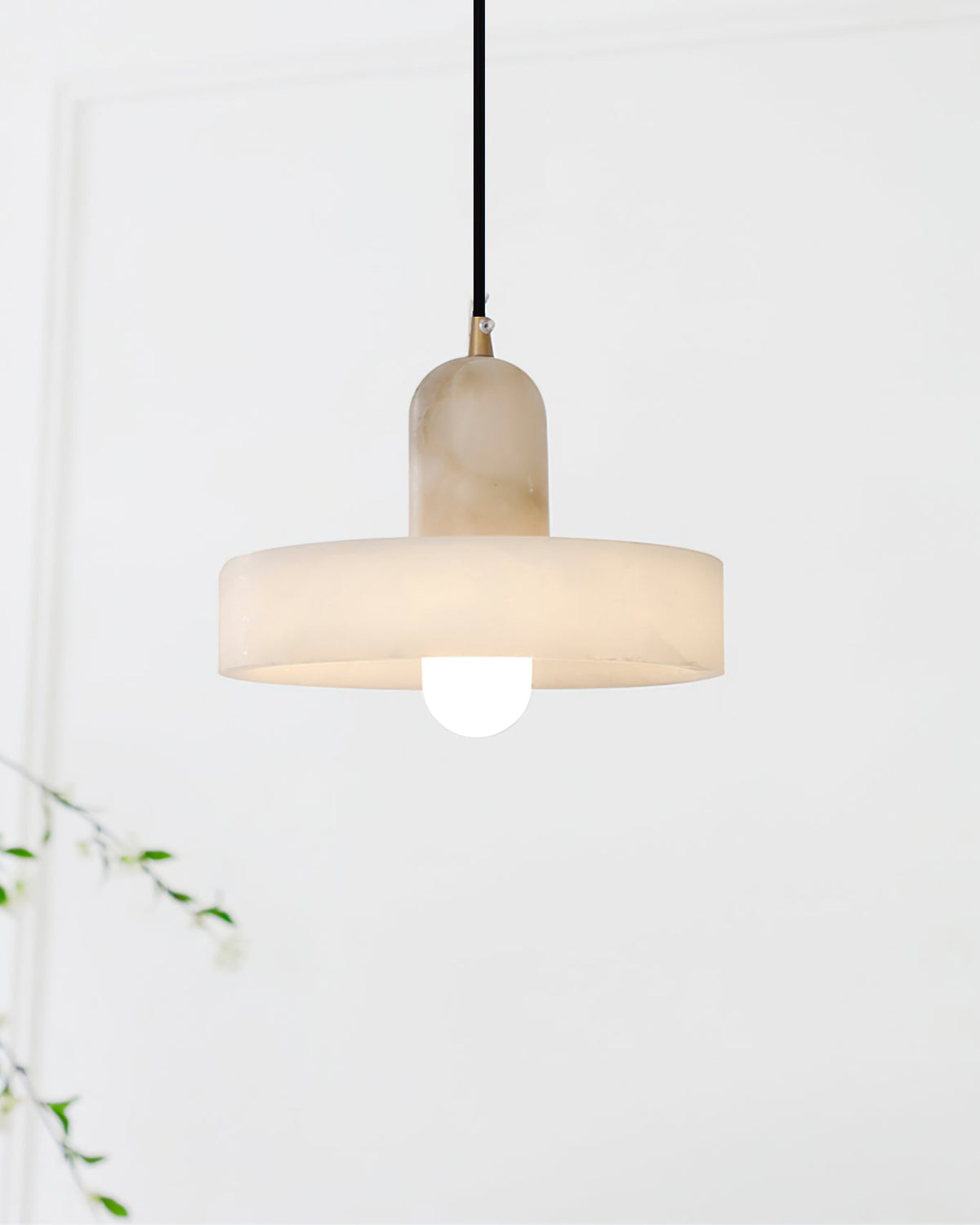 Luste Disc Orb Alabaster Pendant Light-Neutral Decor