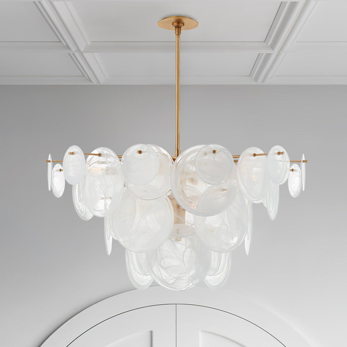 Corena Lustre en Cristal et Laiton avec Disques Luxueux