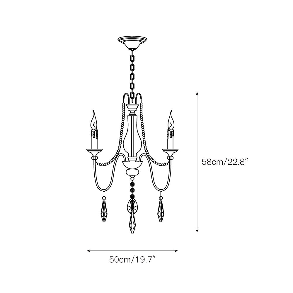 Mote Lustre Laiton Cristal Luxe Postmoderne