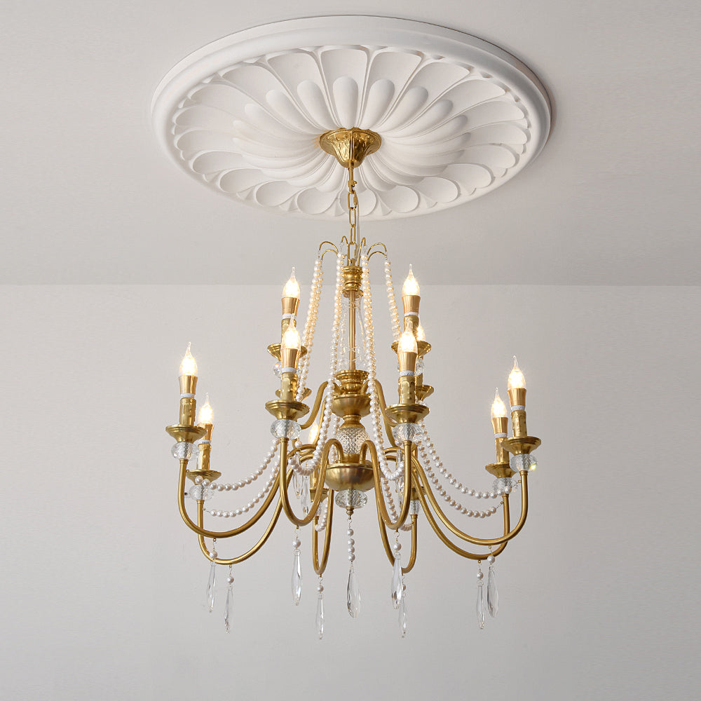 Mote Lustre Laiton Cristal Luxe Postmoderne