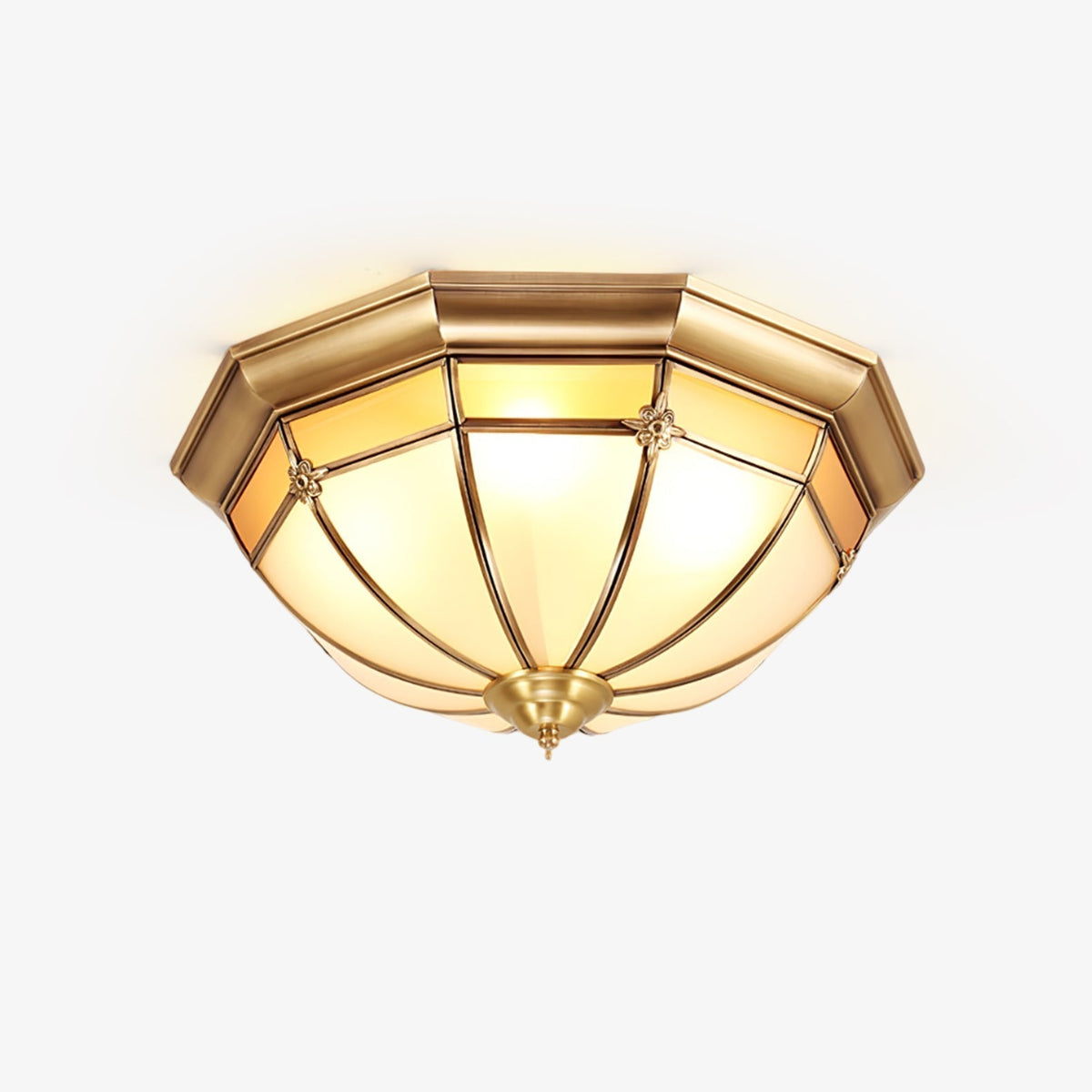 Ivarista Élégance Dôme Laiton Verre Applique Plafond