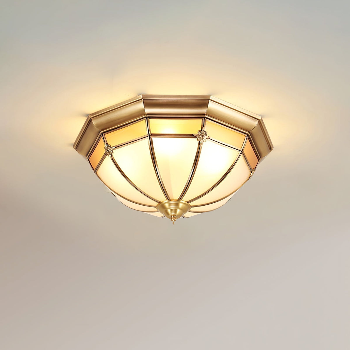 Ivarista Élégance Dôme Laiton Verre Applique Plafond