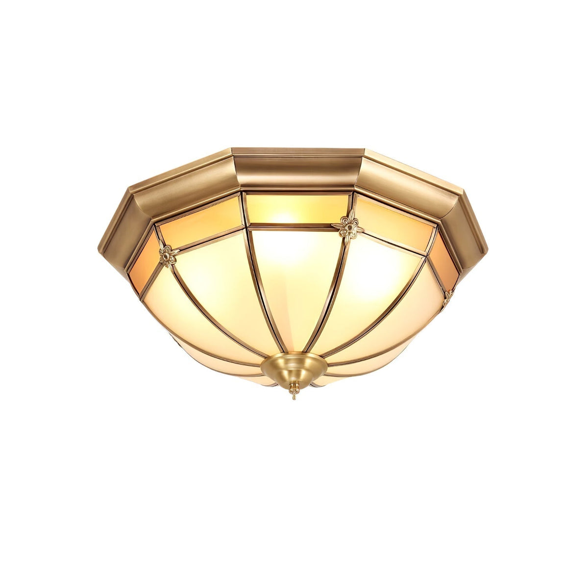 Ivarista Élégance Dôme Laiton Verre Applique Plafond