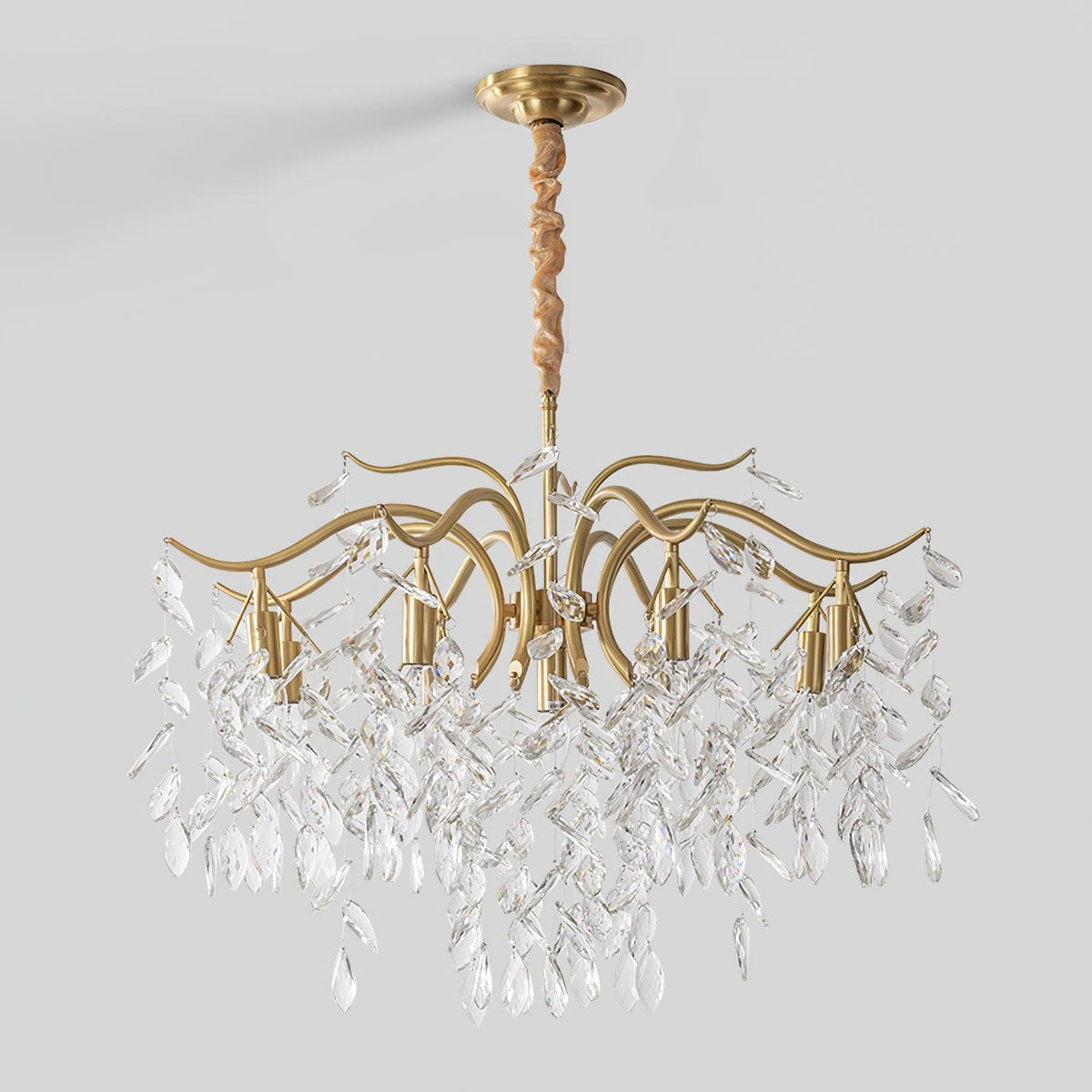 Kellalis Lustre Fer Cristal Feuille