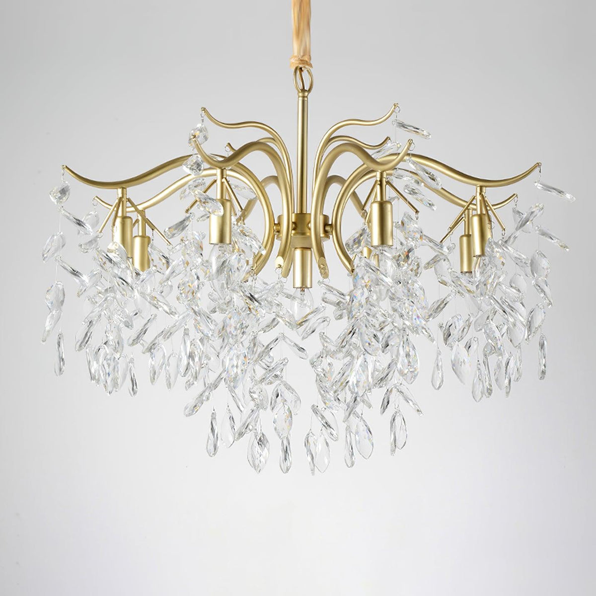 Kellalis Lustre Fer Cristal Feuille