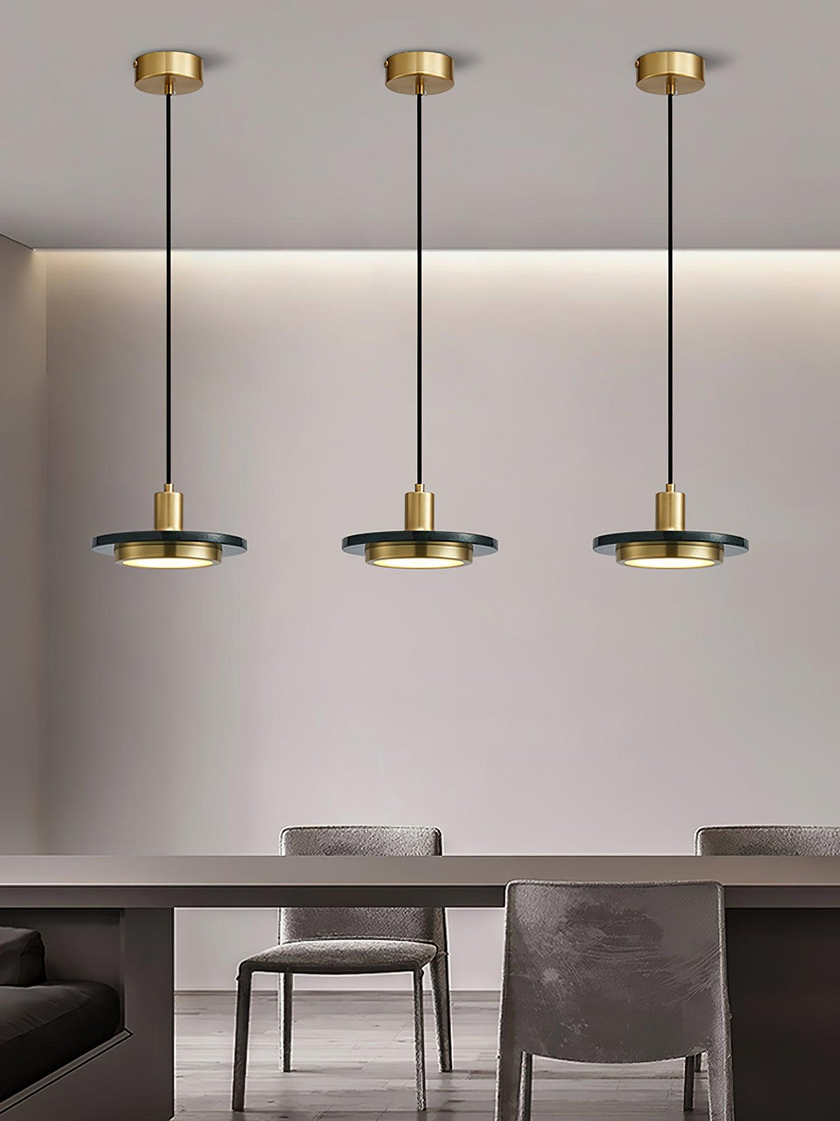 Lorenna Suspension en Marbre Double Cercle Moderne