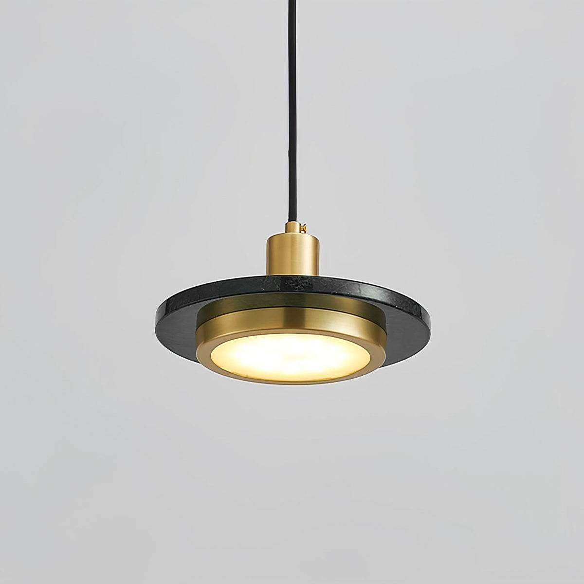Lorenna Suspension en Marbre Double Cercle Moderne