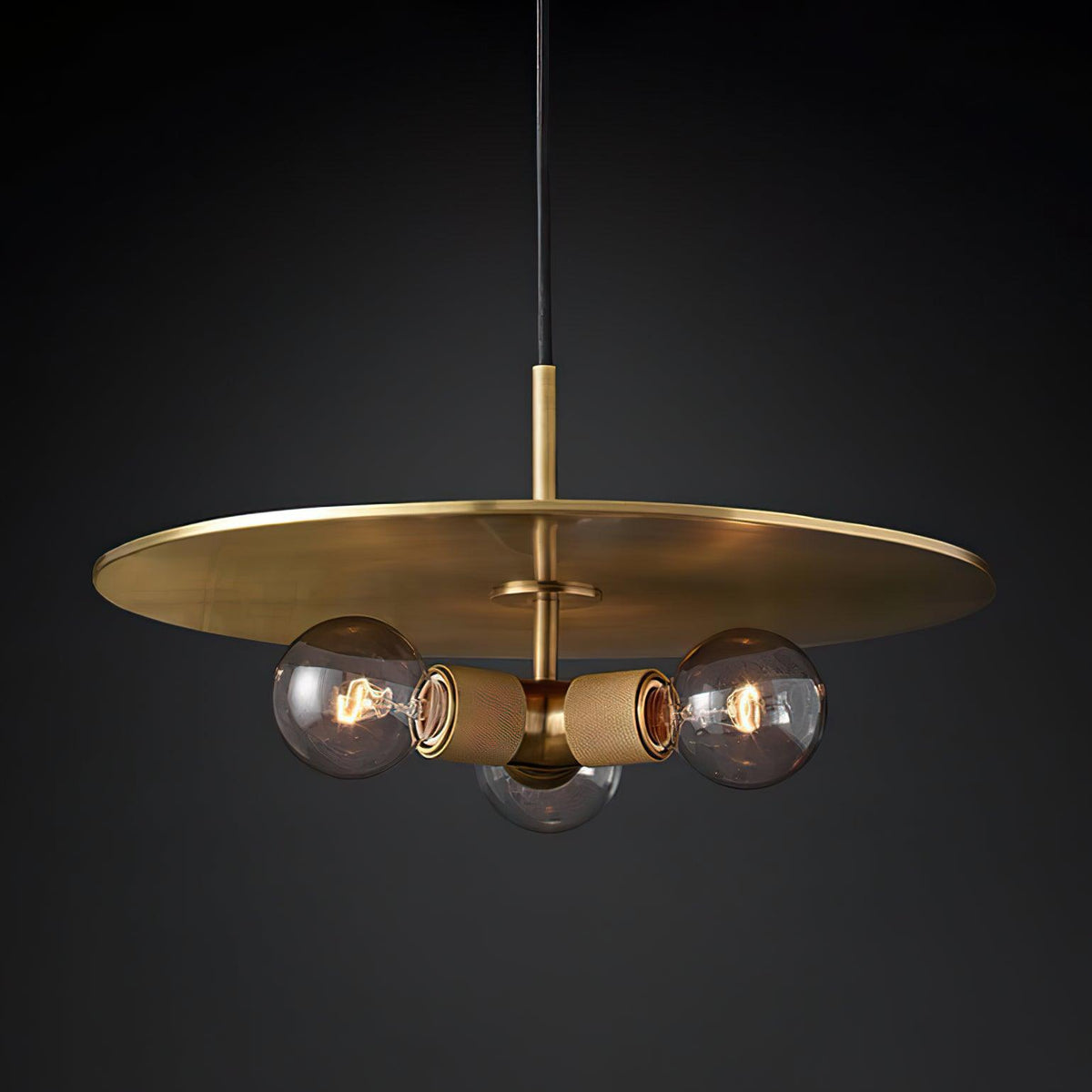 Pendant Lamp Brass Minimalist Metal Fixture for Dining or Kitchen-Neutral Decor