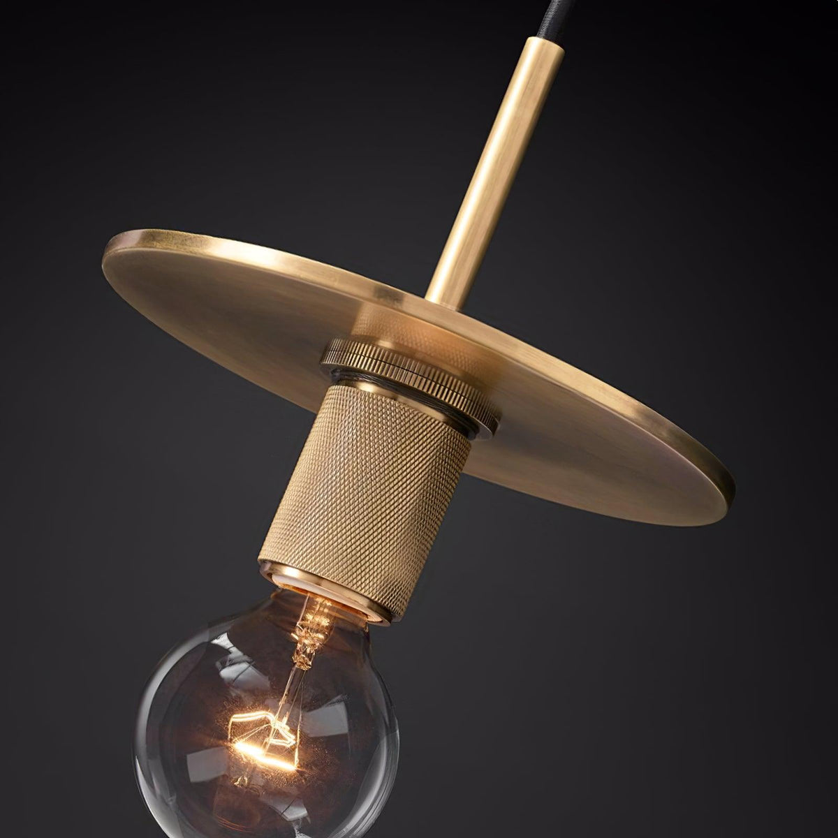 Pendant Lamp Brass Minimalist Metal Fixture for Dining or Kitchen-Neutral Decor