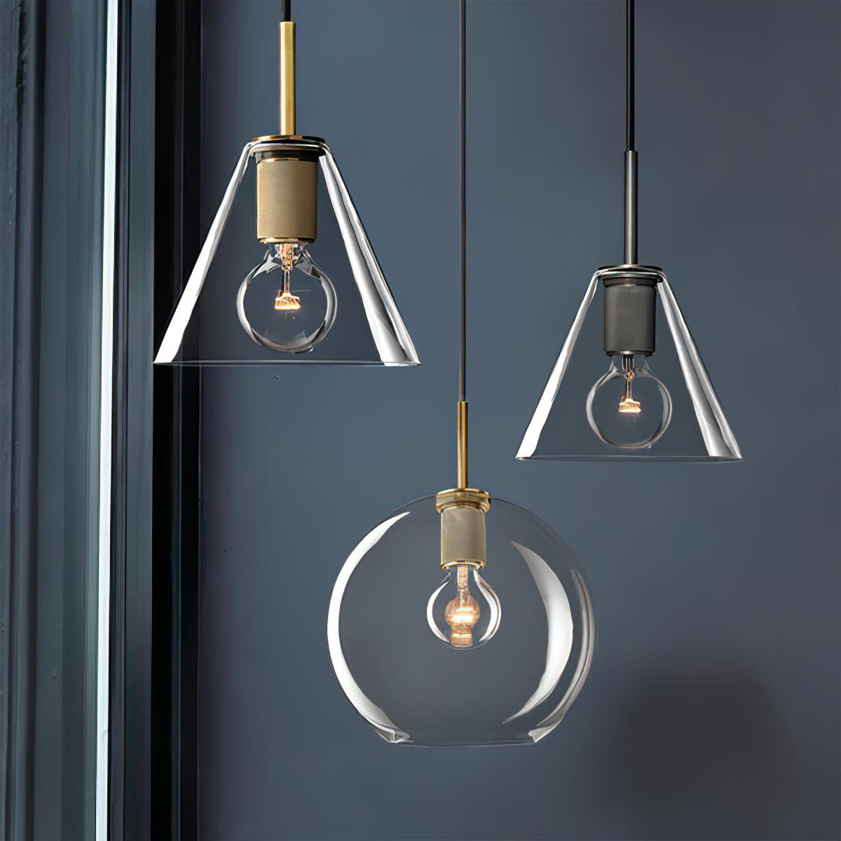 Pendant Lamp Brass Minimalist Metal Fixture for Dining or Kitchen-Neutral Decor