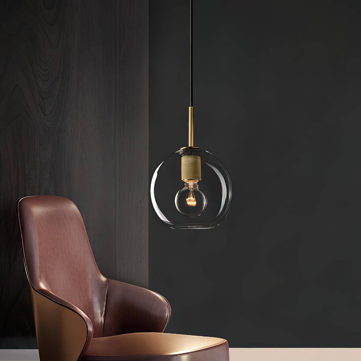 Pendant Lamp Brass Minimalist Metal Fixture for Dining or Kitchen-Neutral Decor