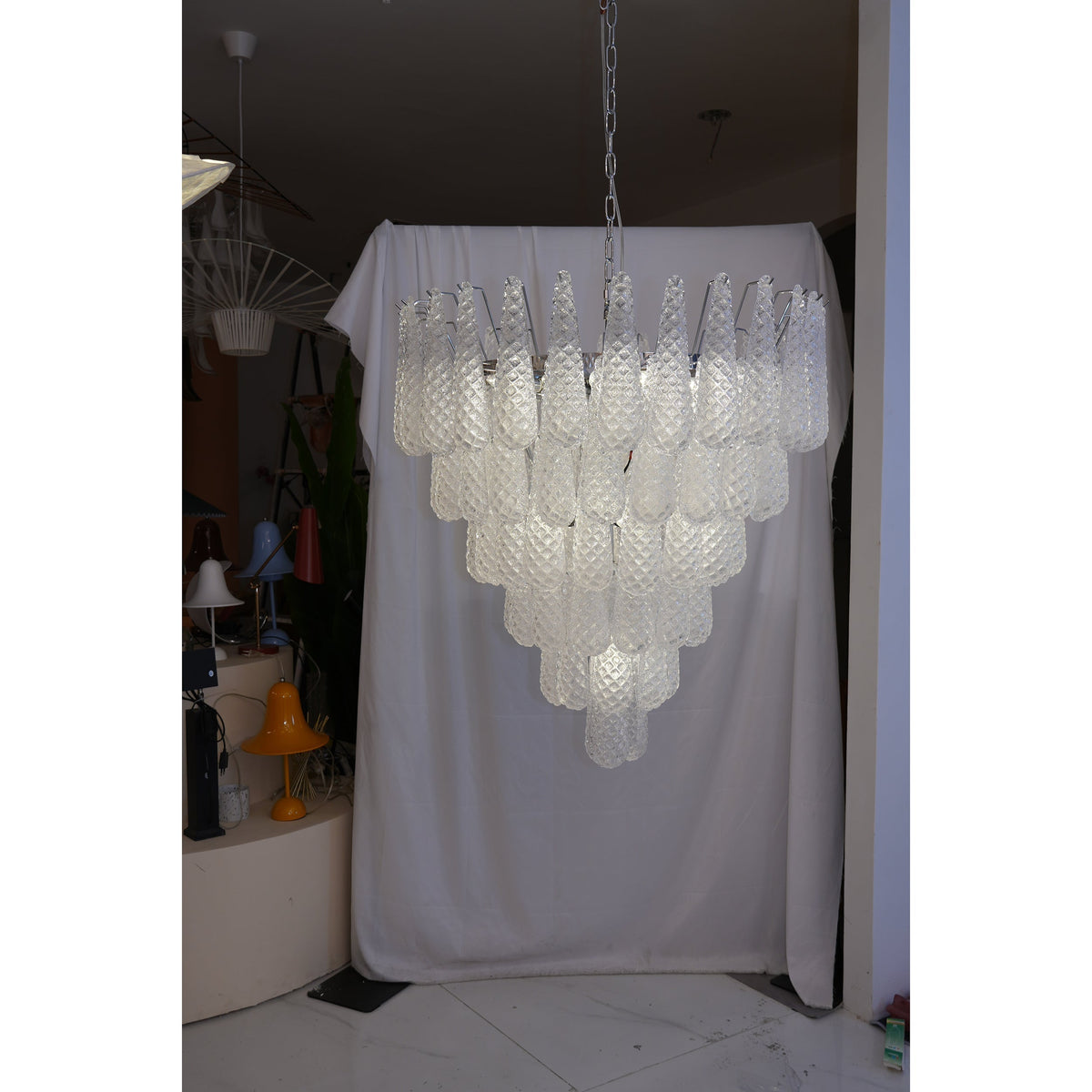 Inset Lustre Goutte Murano Métal Verre Premium