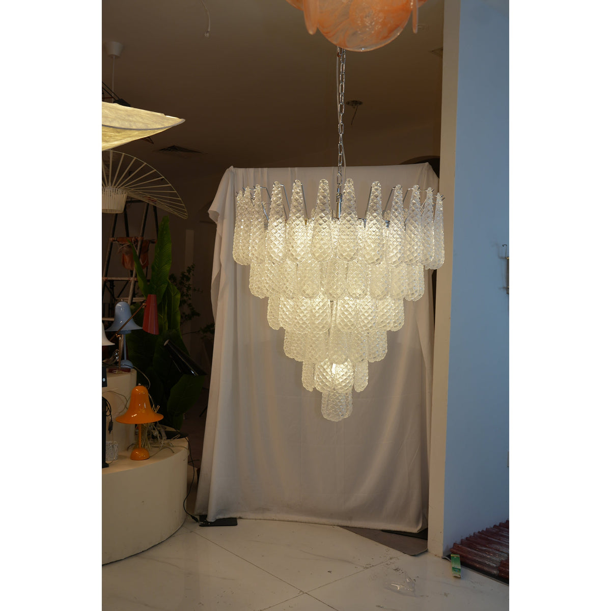 Inset Lustre Goutte Murano Métal Verre Premium