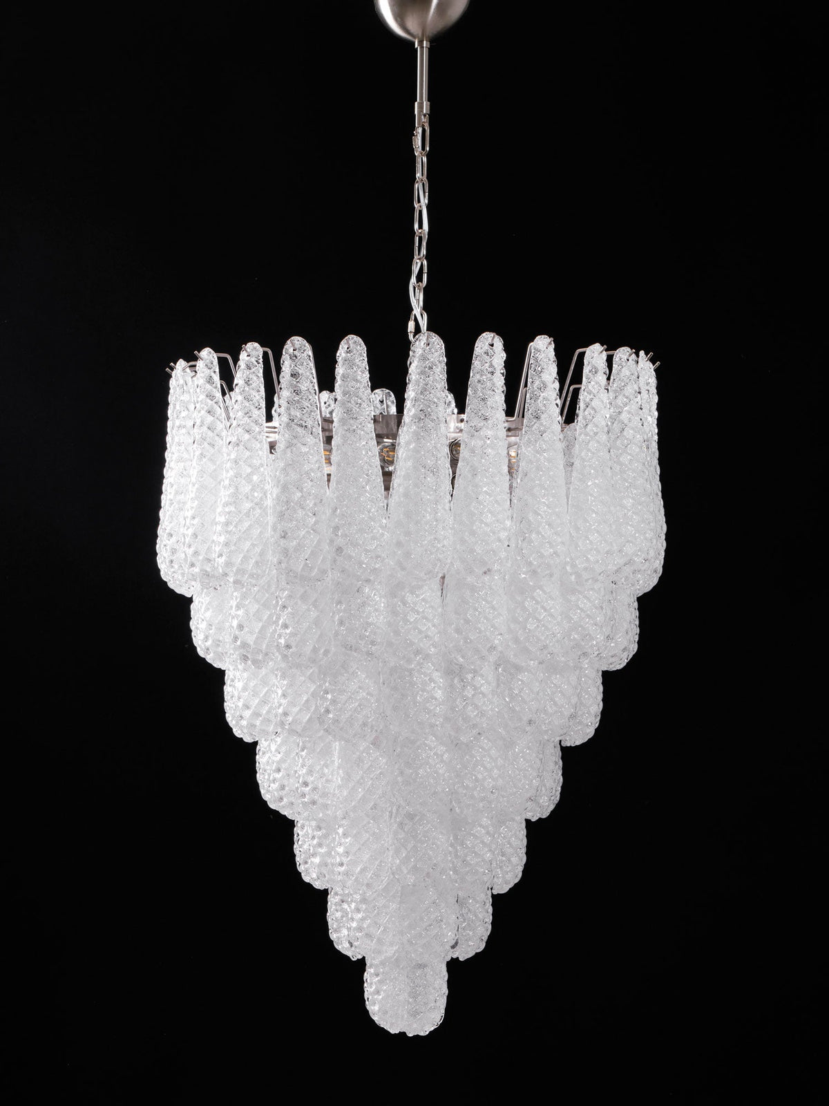 Lioralella Lustre Gouttes Claires Verre de Murano Cascade Diamant