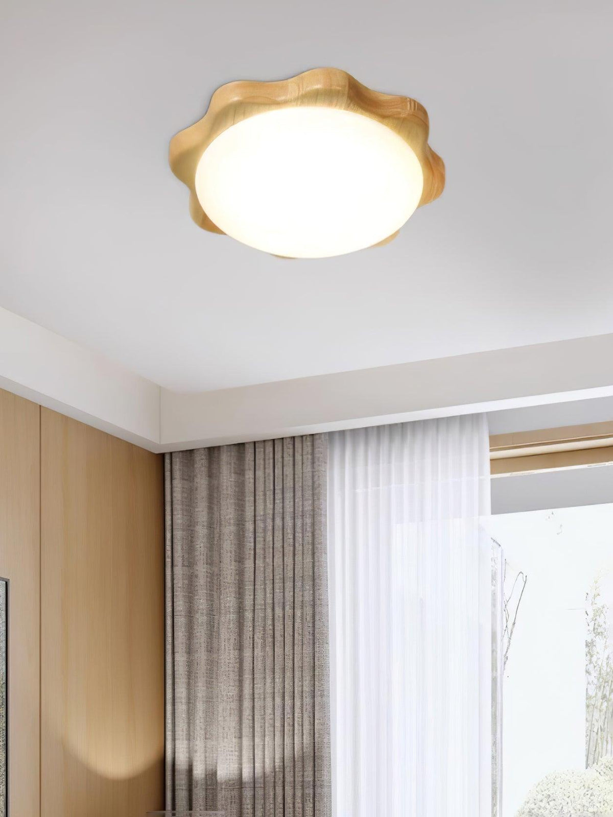 Myshae Plafonnier Tambour Bois Minimaliste